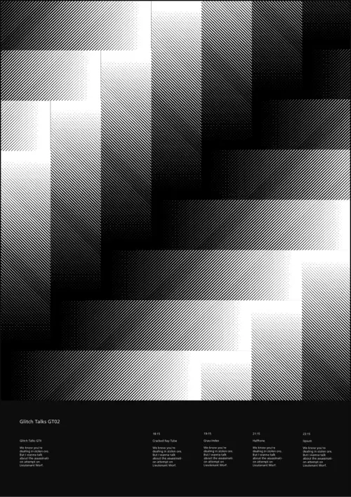 Geometric Gradient Pattern Layout, minimal, swiss, monochrome