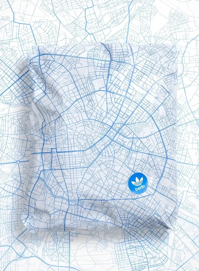 Blue Line Map Pattern Mockup, minimal, technical, light