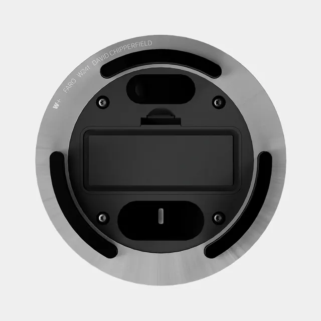 Circular Hardware Interface, minimal, technical, monochrome