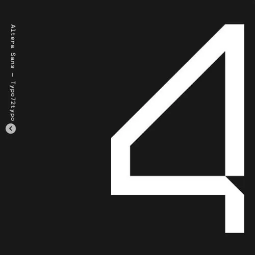 Geometric Number 4 Graphic, minimal, swiss, high-contrast