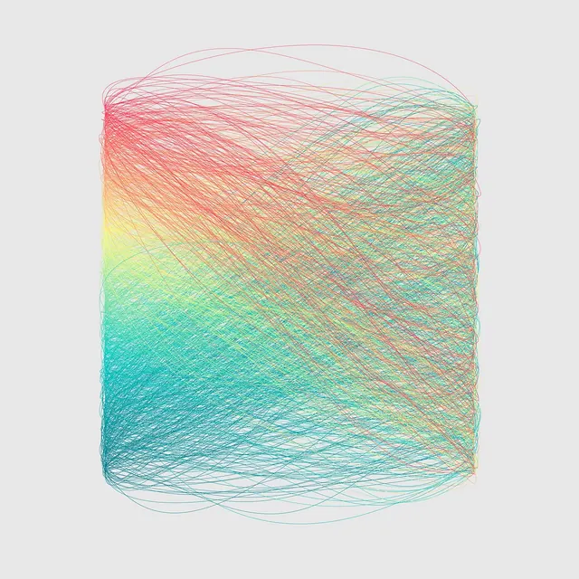 Generative art gradient mesh with flowing lines, abstract, 3d-render, vibrant
