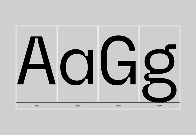 AaGg type specimen with grid system, minimal, swiss, light