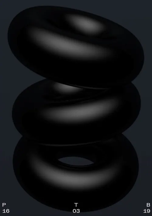 Stacked organic forms 3D render, 3d-render, abstract, dark