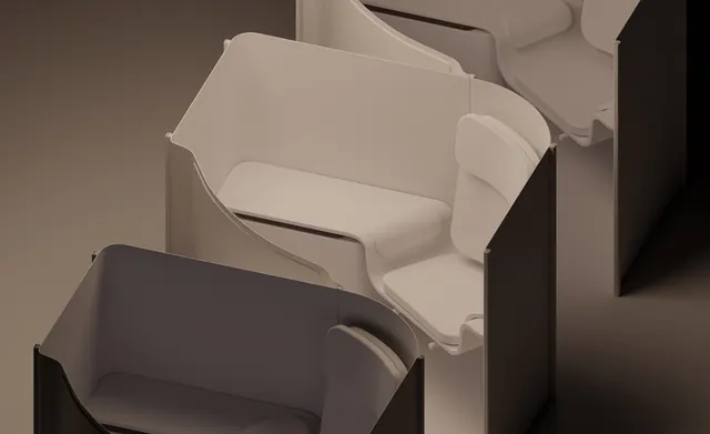 Minimalist chair installation 3D render, 3d-render, minimal, warm