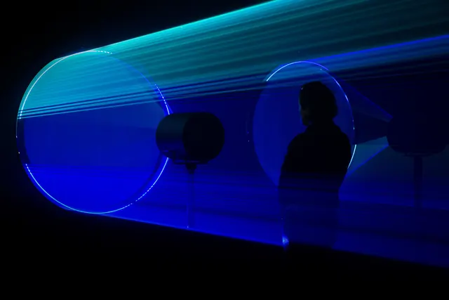 Abstract light-trail visualization, abstract, technical, dark