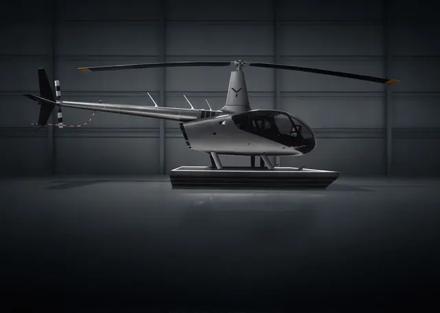 Helicopter product render in dark industrial space, 3d-render, technical, dark