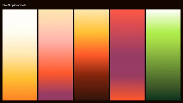 Five Stop Gradient Palette Study, minimal, gradient-heavy, dark
