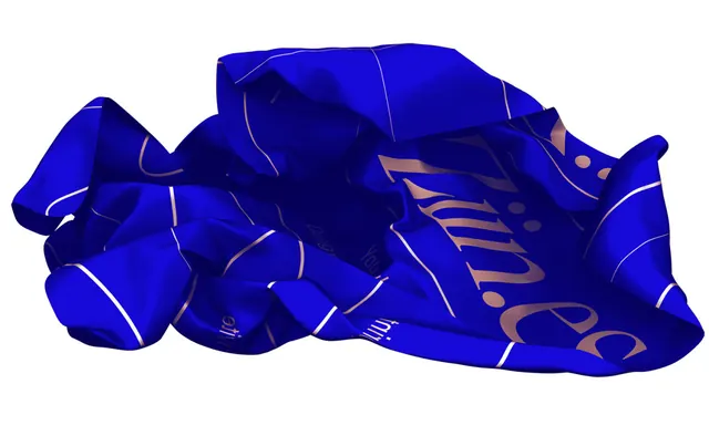 Crumpled blue fabric type render, 3d-render, abstract, vibrant