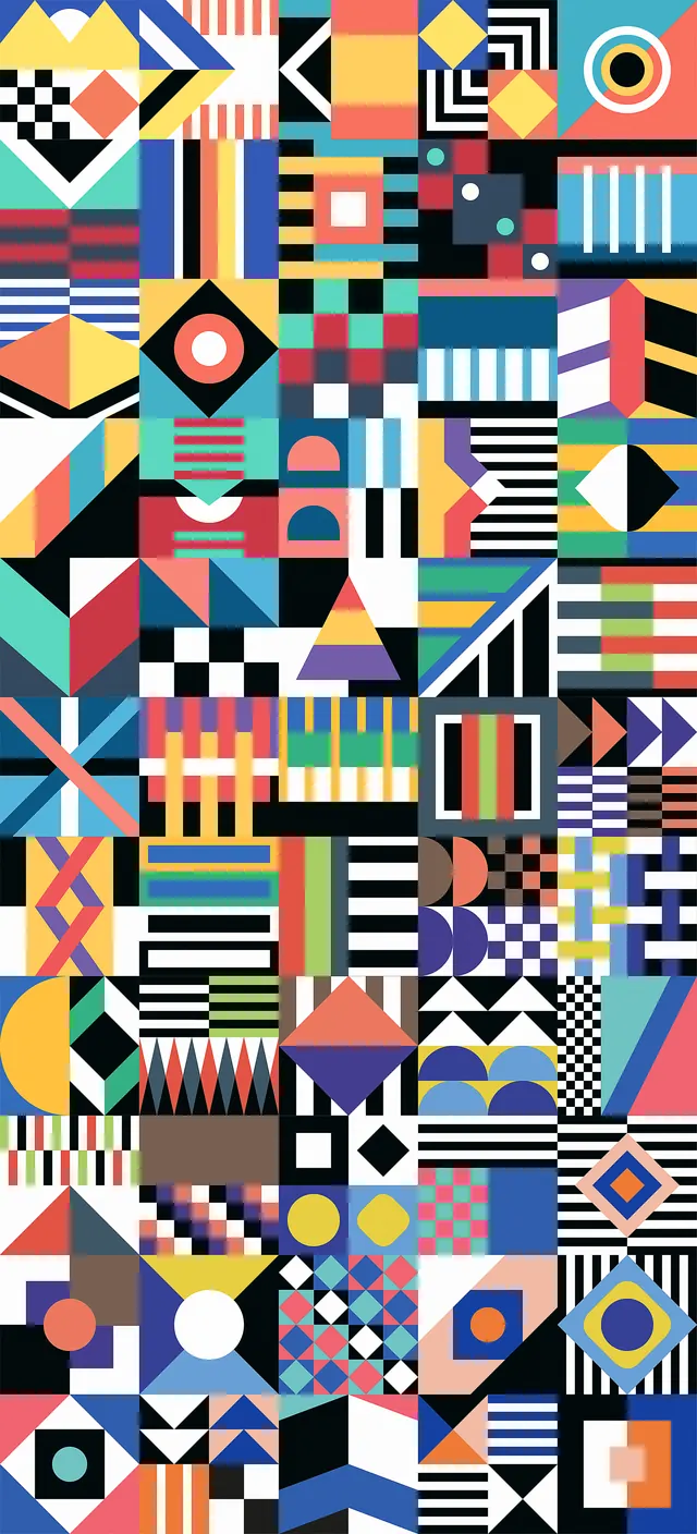 Invisible Cities geometric pattern grid, geometric, flat, vibrant
