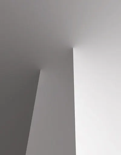 Angled form study with soft shadow, minimal, abstract, monochrome