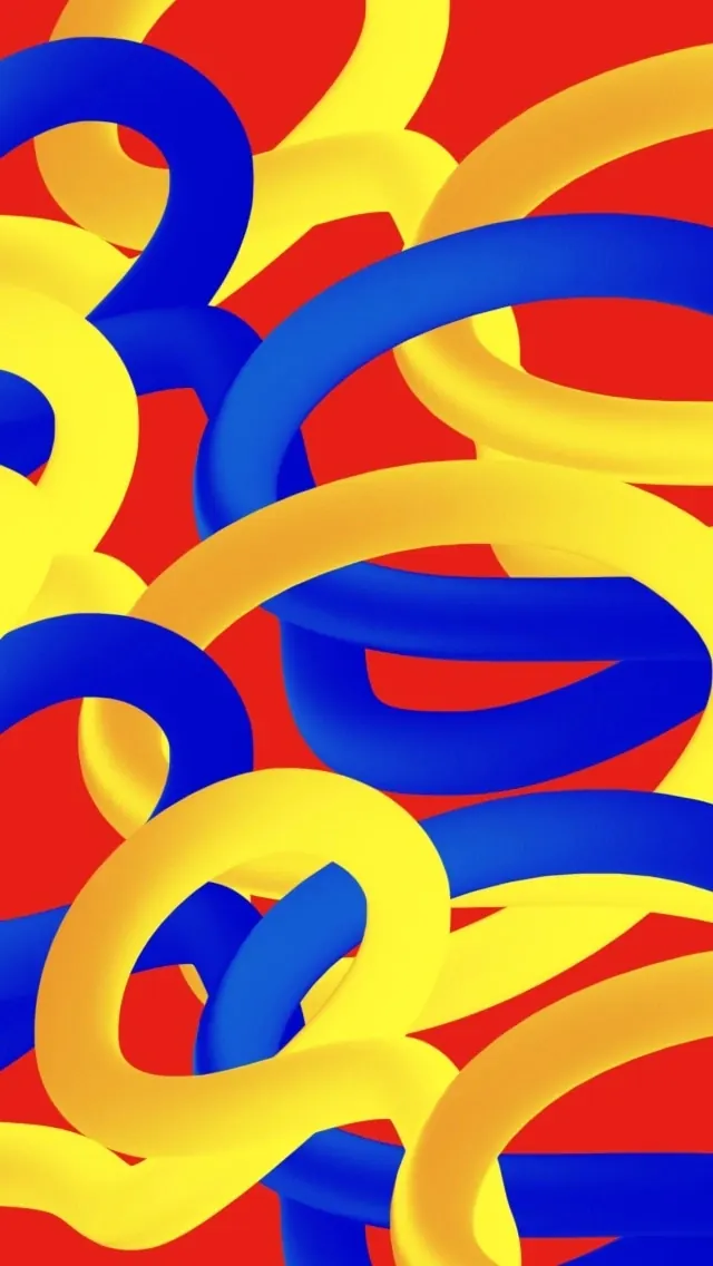 Primary color abstract ribbon pattern, abstract, geometric, vibrant