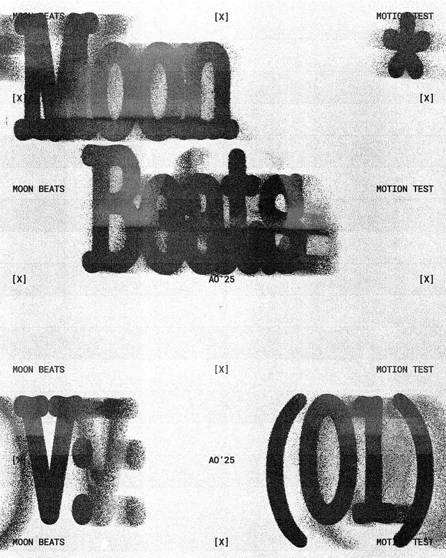 Distressed Typography Grid Poster, editorial, brutalist, monochrome