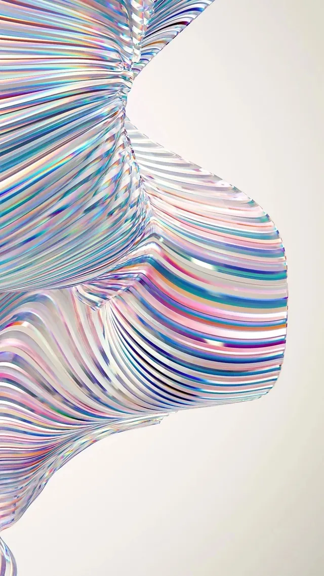 Holographic gradient liquid form, 3d-render, gradient-heavy, vibrant