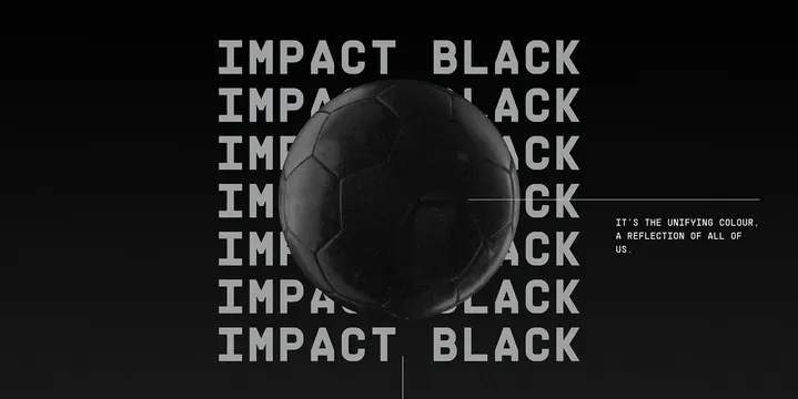 Bold typography poster with sphere and manifesto text, bold, editorial, dark