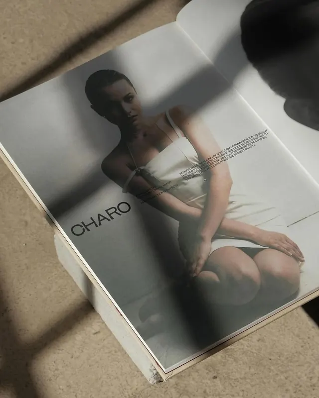 Minimalist editorial magazine cover with soft lighting, editorial, minimal, light