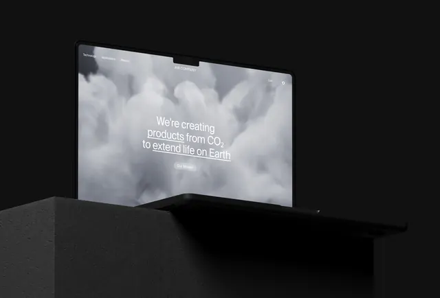 Air Company brand identity, minimal, editorial, dark