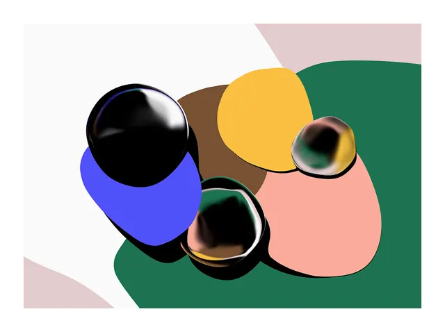 Abstract Geometric Composition, minimal, geometric, vibrant