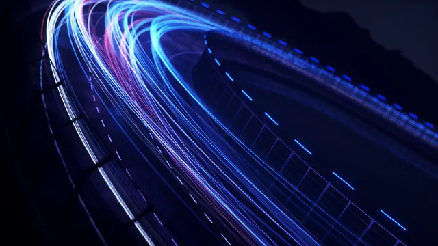 Abstract Blue Light Trails, dark-mode, gradient-heavy, dark