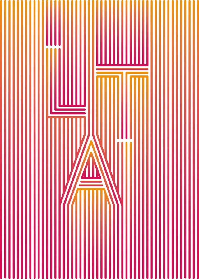 Vertical striped typographic poster, typographic, geometric, vibrant
