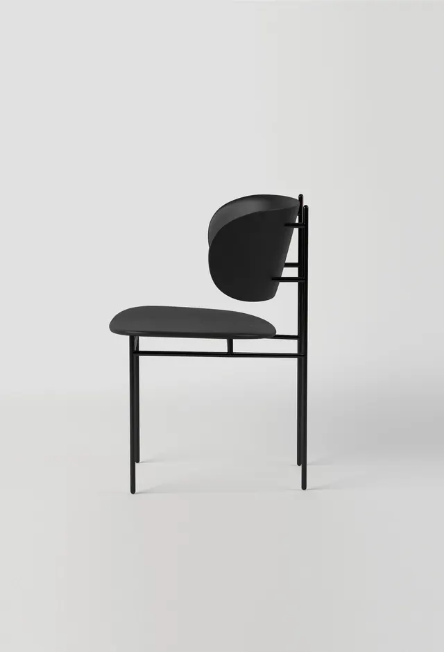 H.3 chair product shot on seamless grey, minimal, geometric, monochrome