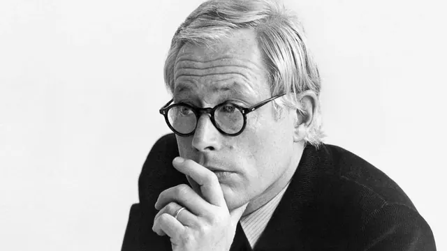 Thoughtful portrait with round glasses, photographic, minimal, monochrome