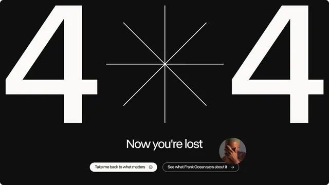 404 Error Page Design, minimal, dark-mode, dark