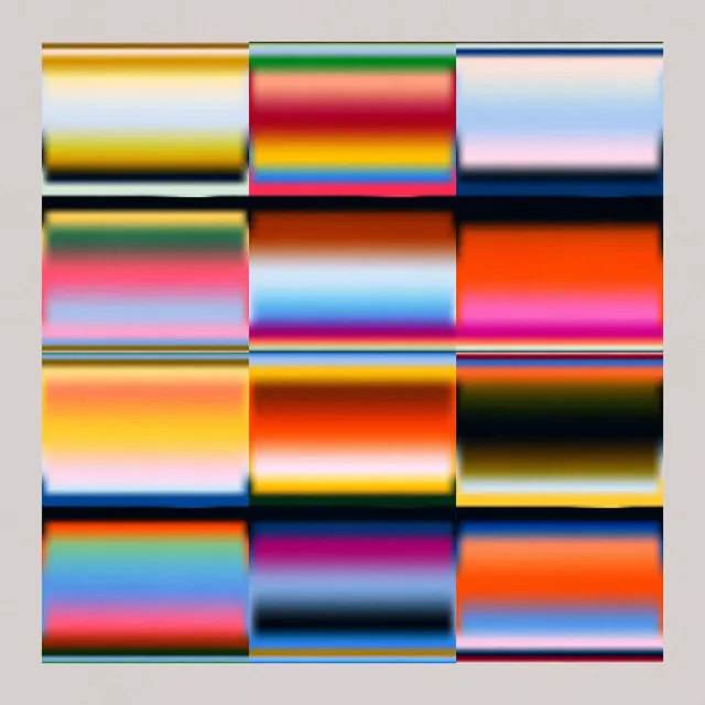 Modern art with warm and cool color contrast, contemporary, abstract, vibrant