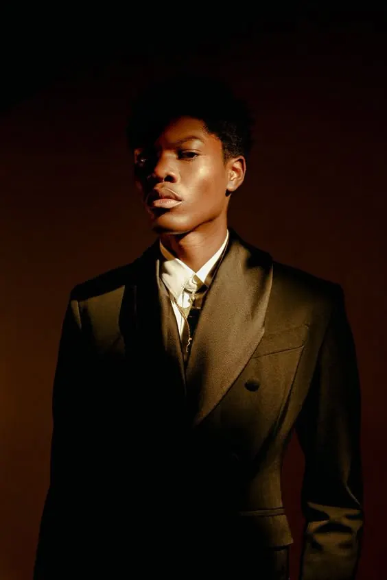 Male Model in Formal Attire, luxury, dark-mode, dark