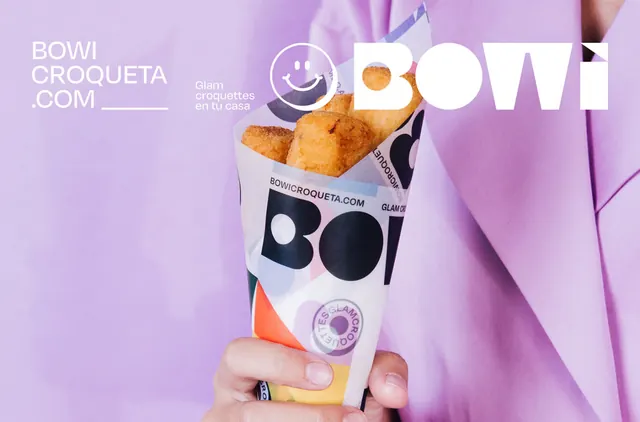 Dovi Croqueta Branding Mockup, playful, minimal, vibrant