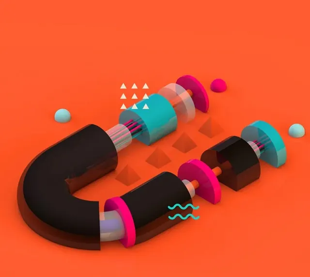 Abstract 3D Geometric Composition, 3d-render, abstract, vibrant