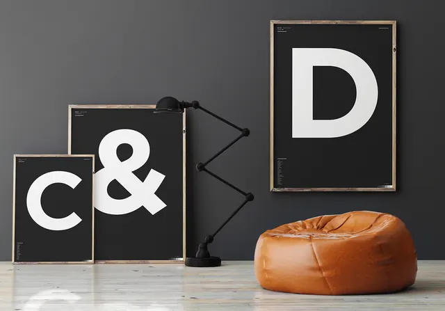 Monogram Typography Mockup, minimal, monochrome, high-contrast