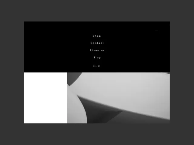 Minimalist Navigation Interface, minimal, swiss, high-contrast