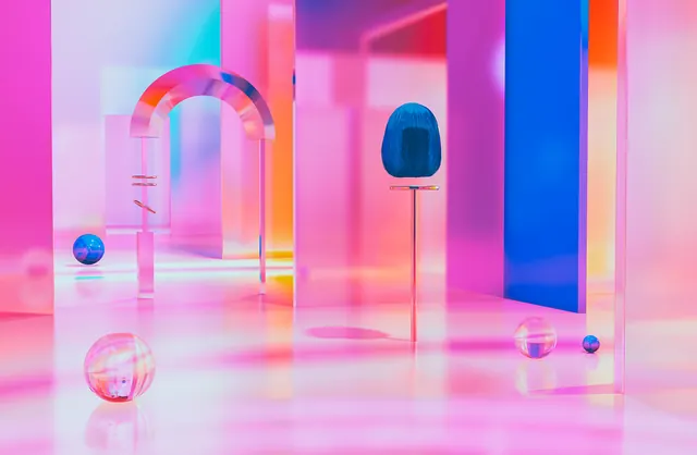 Abstract 3D Gradient Environment, 3d-render, gradient-heavy, vibrant
