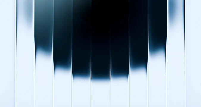 Glossy vertical blue gradient panels, minimal, geometric, cool