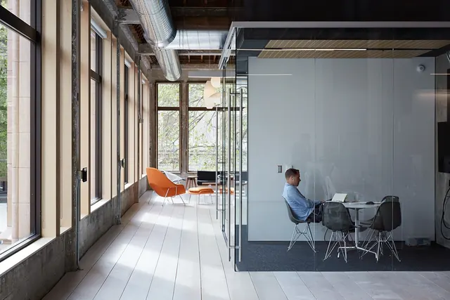 Modern Minimalist Office Interior, minimal, corporate-clean, light