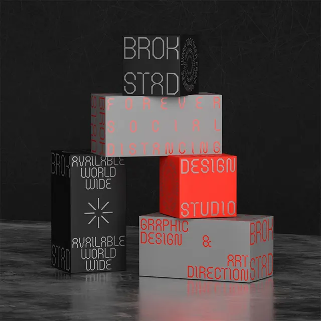 Graphic Design Studio Branding Mockup, brutalist, neo-brutalist, high-contrast