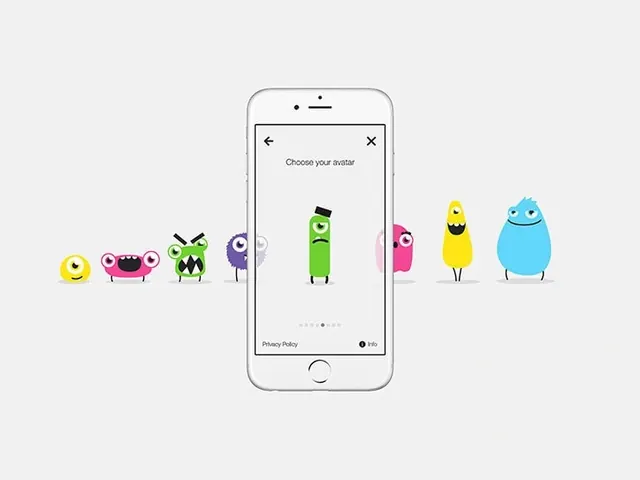 Character Illustration Mobile UI, playful, flat, vibrant