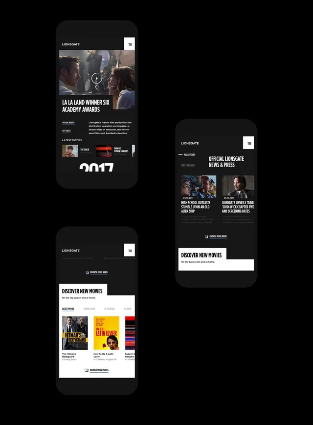 Mobile App UI Design for News Feed, dark-mode, minimal, dark