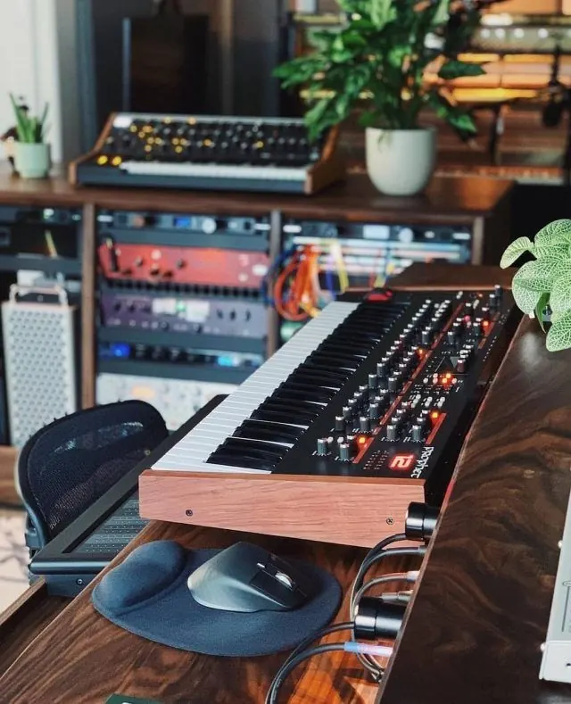 Studio Music Production Setup, photographic, dark
