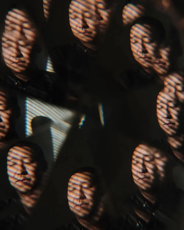 Abstract Portrait Collage, dark-mode, abstract, dark