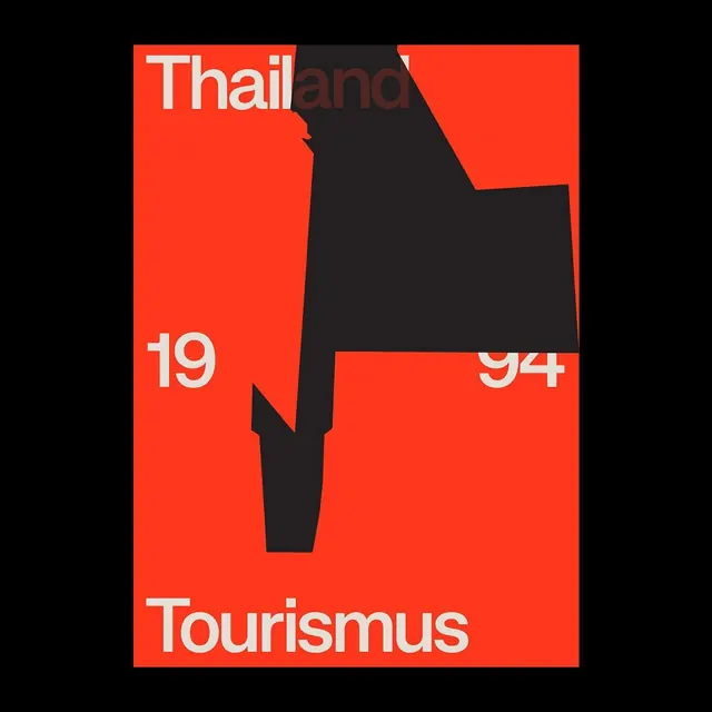 Thailand Tourismus Graphic, brutalist, minimal, high-contrast