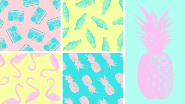 Pineapple Pattern Collection, playful, flat, vibrant
