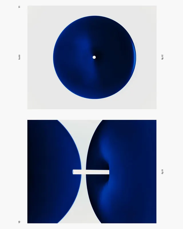 Abstract Blue Circular Identity, minimal, geometric, dark