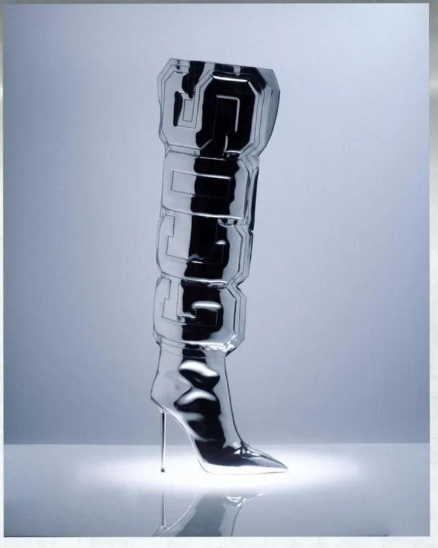 3D Chrome Lettering, 3d-render, abstract, monochrome