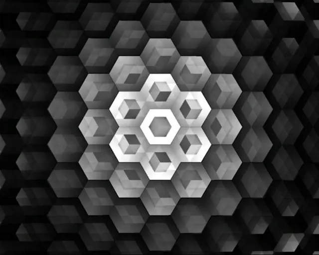 Hexagonal Geometric Pattern, geometric, abstract, monochrome