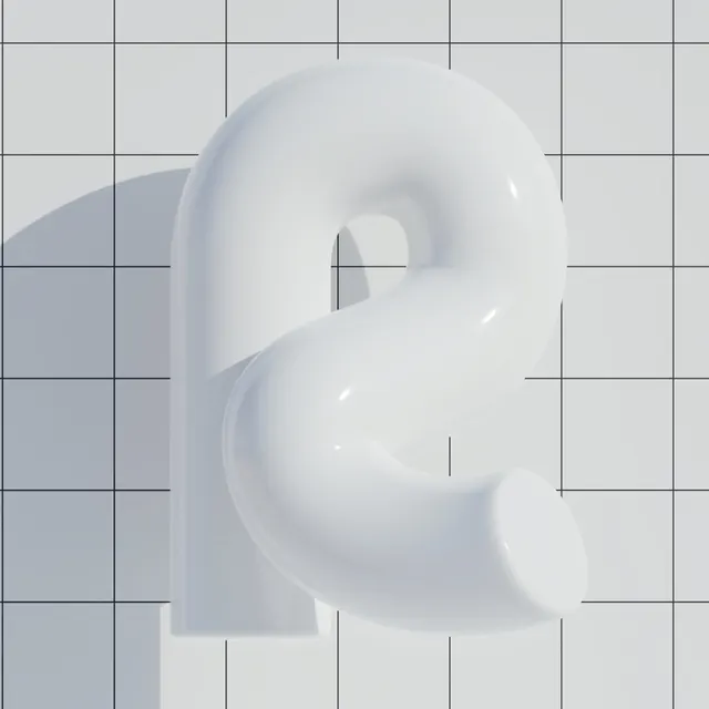 3D Glossy Number 2, minimal, 3d-render, light