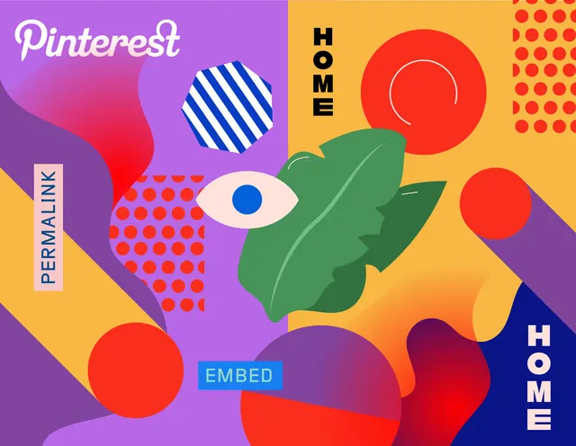 Abstract Geometric Collage, maximalist, playful, vibrant