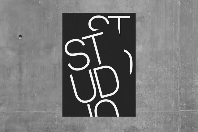 Studio Wordmark, brutalist, monochrome, monochrome