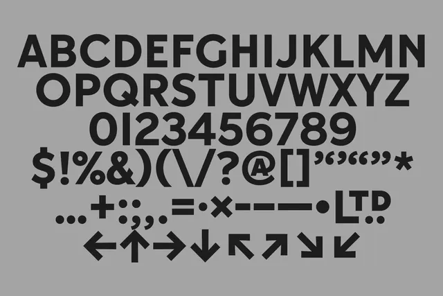 Alphabet and Symbol Type Specimen