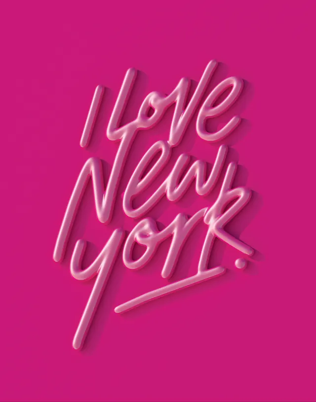 Love New York Script Graphic